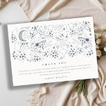 Celestial Navy Starry Night Moon Bridal Shower Thank You Card<br><div class="desc">Celestial Deep Blue Starry Night Moon Collection- it's an elegant celestial sketchy collection of starry nights, with a modern minimal touch, Perfect for your Celestial Theme wedding & parties. It’s very easy to customize, with your personal details. If you need any other matching product or customization, kindly message via Zazzle....</div>