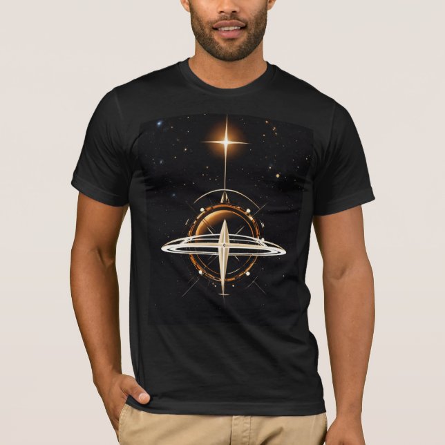 Celestial Nexus – Futuristic Stargate & Dyson Sphe T-Shirt (Front)