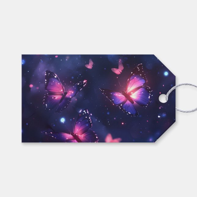Celestial Night Butterfly Garden Gift Tags (Front (Horizontal))