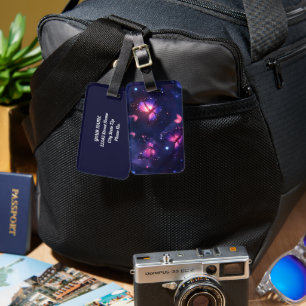 Celestial Night Butterfly Garden Luggage Tag