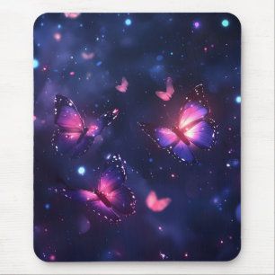 Celestial Night Butterfly Garden Mouse Pad