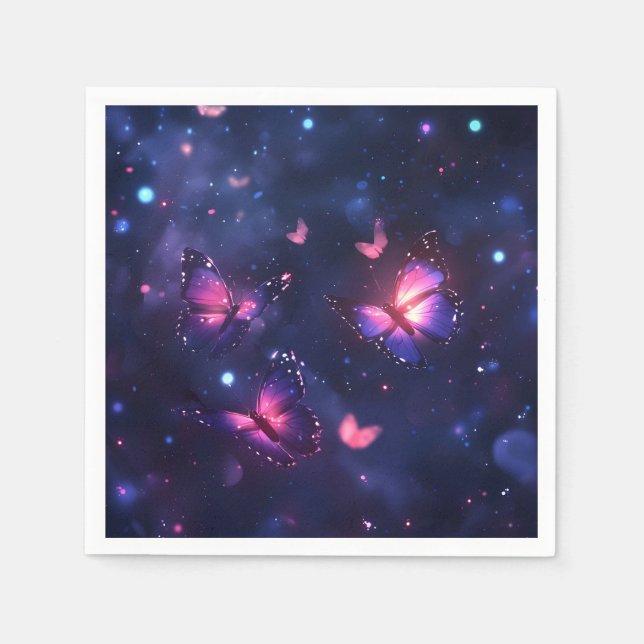 Celestial Night Butterfly Garden Napkin (Front)