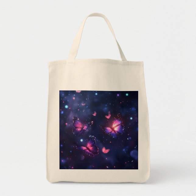 Celestial Night Butterfly Garden Tote Bag (Front)