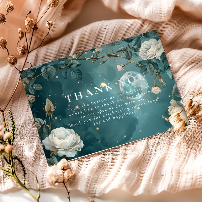 Celestial Night Garden Wedding Thank You Card (Creator Uploaded)