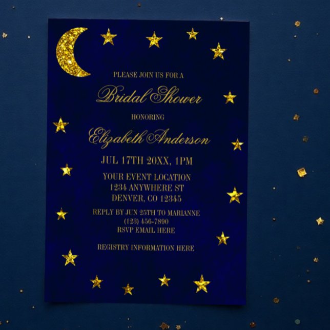 Celestial Night Sky Bridal Shower Invitation (Creator Uploaded)