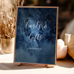 Celestial Night Sky | Gold Cards and Gifts Sign<br><div class="desc">This celestial night sky | gold cards and gifts sign is perfect for your enchanted under-the-stars wedding. The dark navy blue watercolor sky, dotted with gold stars, will set the tone for your evening boho outdoor wedding. Personalize it as you wish or keep it as is. Be sure to look...</div>