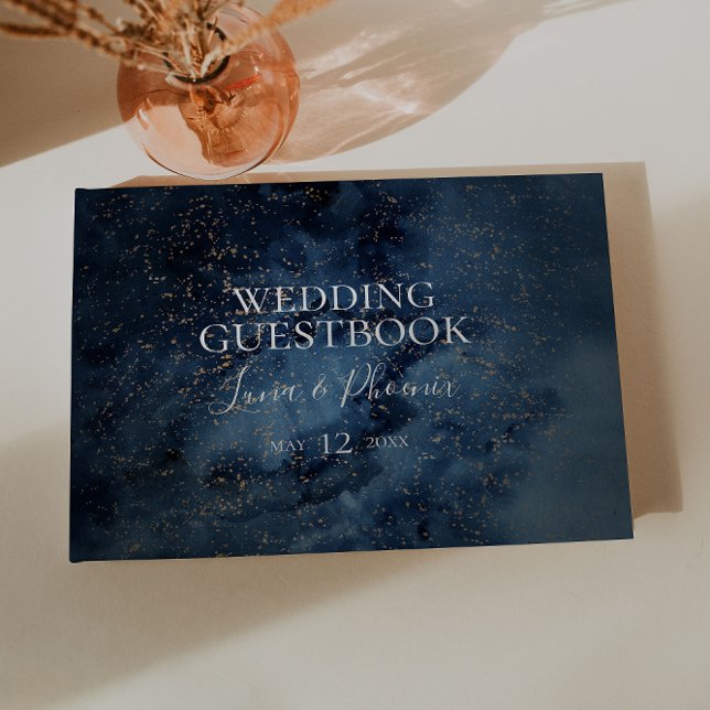 Celestial Night Sky | Gold Wedding Guest Book (Creator Uploaded)