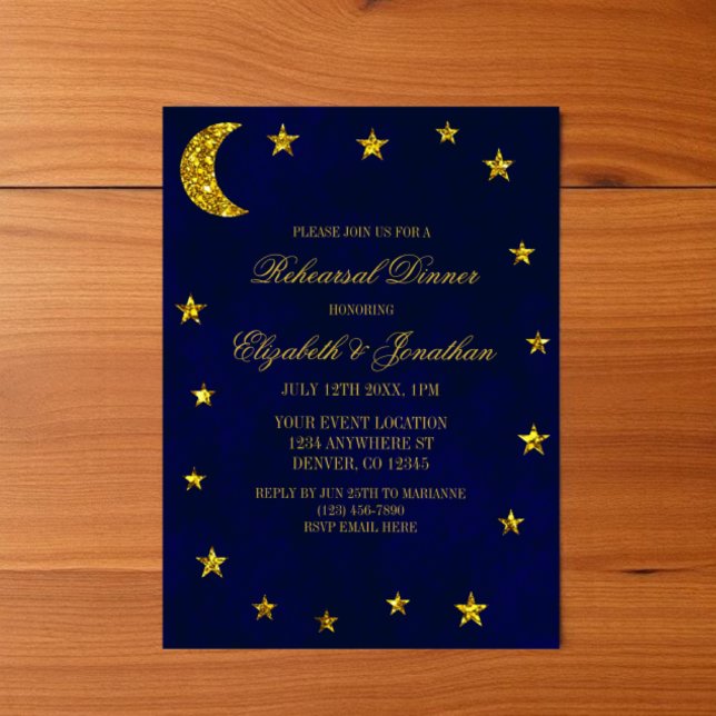 Celestial Night Sky Rehearsal Dinner Invitation (Creator Uploaded)