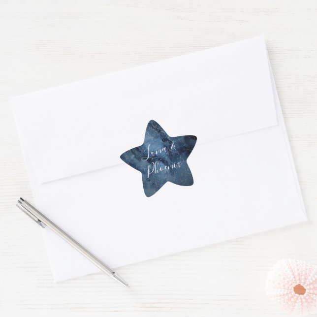 Celestial Night Sky | Silver Star Envelope Seals (Envelope)
