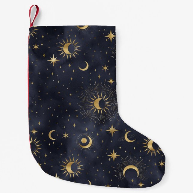 Celestial night sky small christmas stocking (Front)