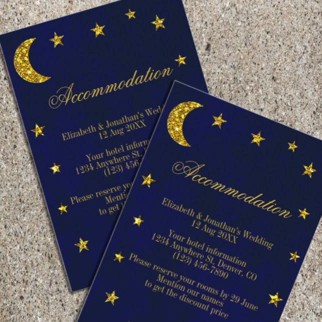 Celestial Night Sky Wedding Accommodation Enclosure Card (Creator Uploaded)