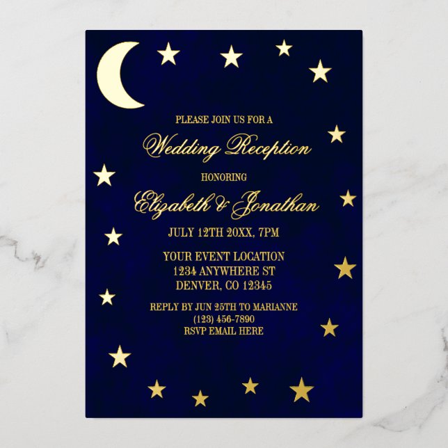 Celestial Night Sky Wedding Reception (Front)