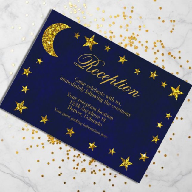 Celestial Night Sky Wedding Reception Enclosure Card (Creator Uploaded)