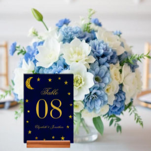 Celestial Night Sky Wedding Table Number