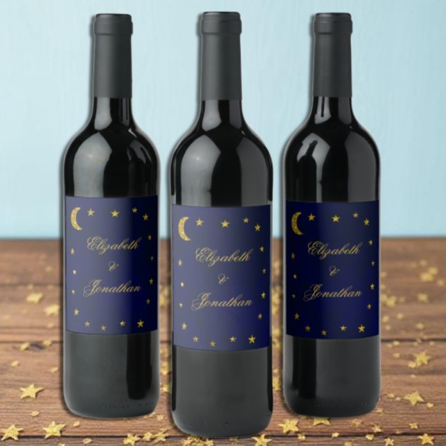 Celestial Night Sky Wedding Wine Label (Creator Uploaded)
