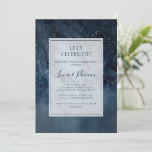 Celestial Night Sky With Frame Let's Celebrate Invitation