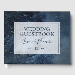 Celestial Night Sky With Frame Wedding Guest Book