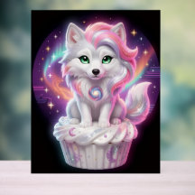 Celestial Nursery Guardian Fox Cub Poster | Cosmic