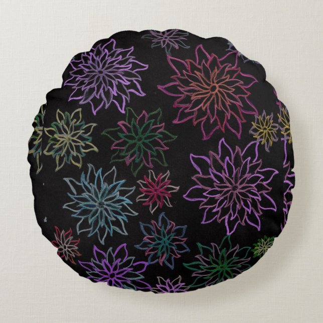 Celestial on round fluffy pillow. pillow (Front)