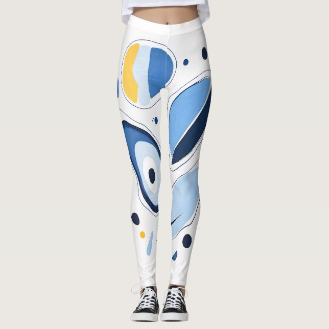 Celestial Orb Odyssey Abstract Leggings (Front)