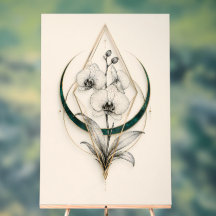 Celestial Orchid Geometric Gold Premium Acrylic