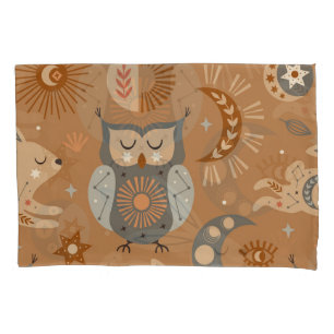 Celestial Owl & Hare: Mystic Pattern Pillowcase