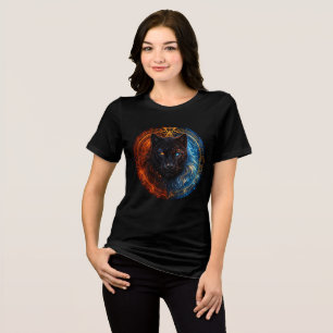Celestial Panther – Fire and Ice Mandala Art Tri-Blend Shirt