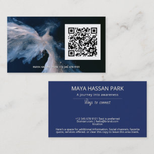 Celestial Passage Winged Angel QR code Business Card