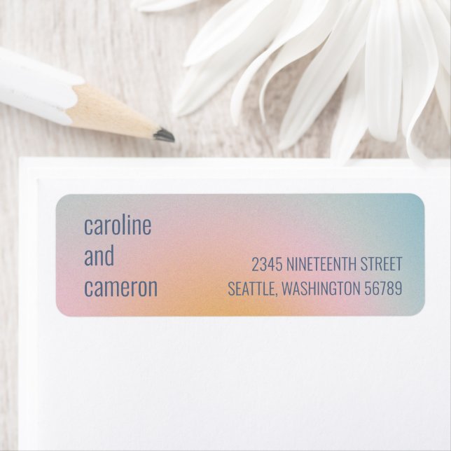 Celestial Pastel Blue Pink Gradient Adresse de ret (En situation)