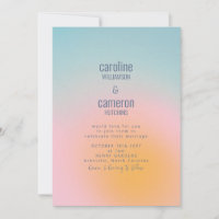 Celestial Pastel Blue Pink Grainy Gradient Wedding