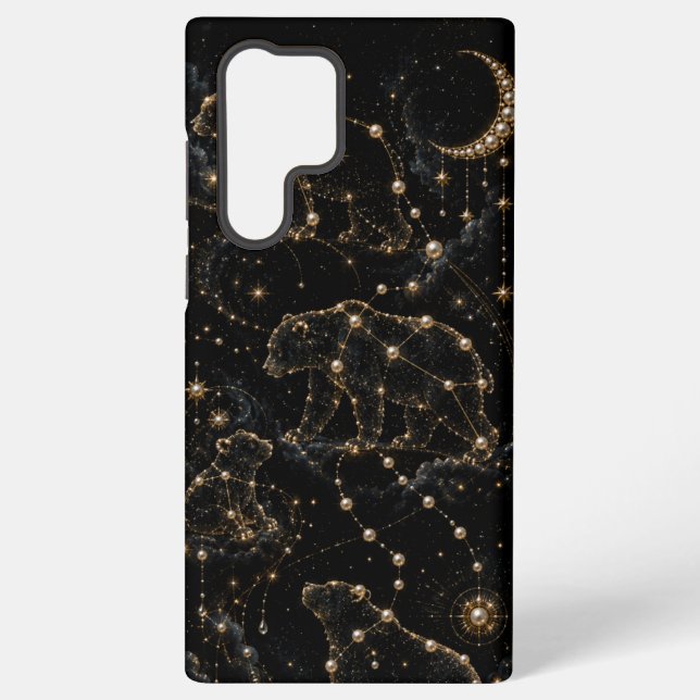 Celestial pearl bear orbit samsung galaxy s22 ultra case (Back)