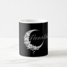 Celestial Personalized Moon Goddess Name on Black