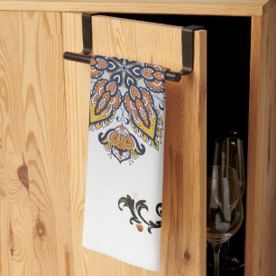 Celestial Petals – Dark Botanical Design Kitchen Towel