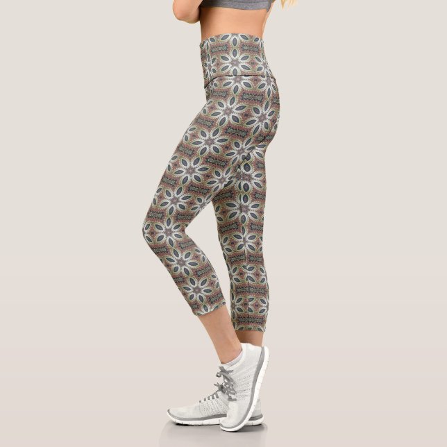Celestial Petals of Infinity  Capri Leggings (Left)