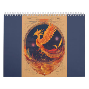 "Celestial Phoenix Tattoo Design Calendar