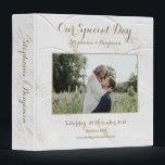 Celestial Photo White Gold Glitter Wedding Elegant Binder<br><div class="desc">Beautiful personalizable white Wedding Photo Album 3-ring Binder on a celestial white & faux gold glitter textured effect background, & decorative font caramel typography details which you can fully customize with your own text. A unique & elegant design for today's trend-conscious couple who likes a touch of romance, but with...</div>