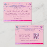 Celestial Pink Purple Wedding Website RSVP QR Code