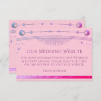 Celestial PInk Purple Wedding Website RSVP QR Code