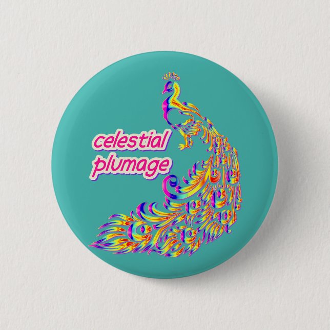 celestial plumage 2 inch round button (Front)
