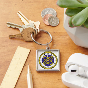 Celestial Pocket Watch Vector Graphic with Golden Keychain