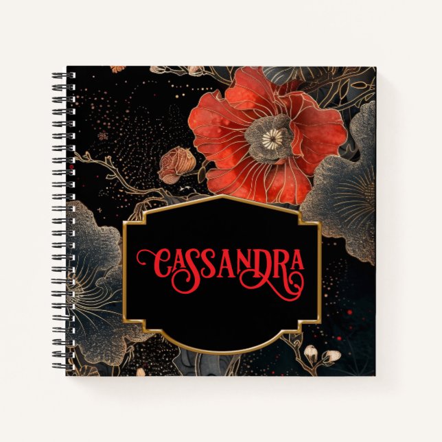 Celestial Poppies Personalized Notebook (Front)