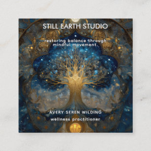 Celestial Portal Tree of Life Square Business Card