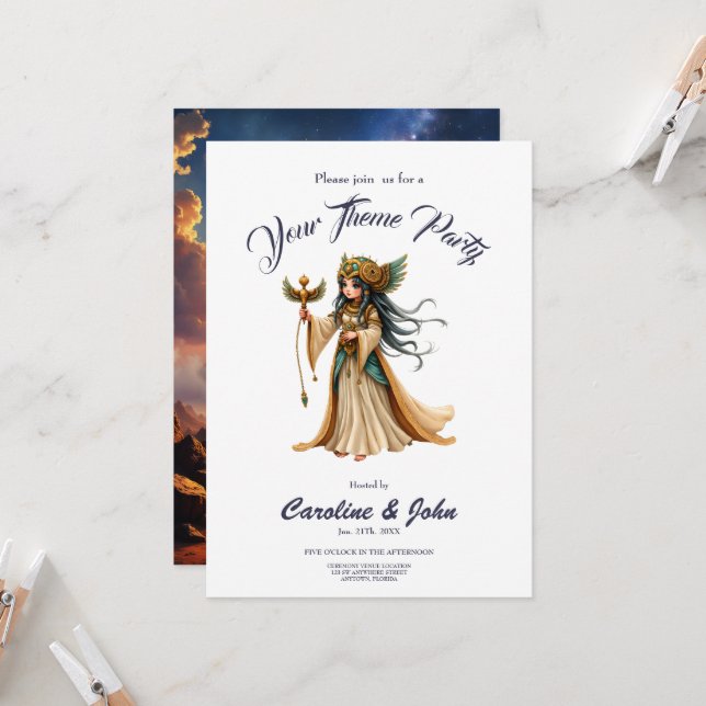 Celestial Priestess of the Golden Pyramid.  Invitation (Front/Back In Situ)