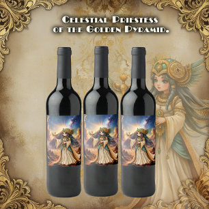 Celestial Priestess of the Golden Pyramid. Wine Label