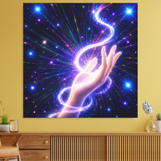 Celestial Purple Energy Stretched Canvas Print