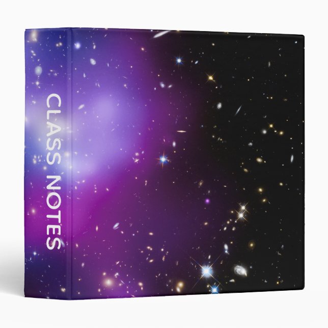 Celestial Purple Galaxy Cluster Class Notes Binder (Front/Spine)