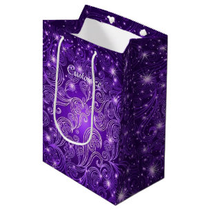 Celestial Purple Swirls & Stars Gift Bag