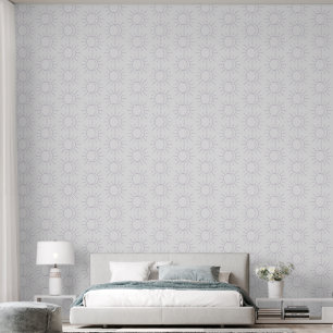 Celestial Purple & White Simple Sun Moon Boho  Wallpaper