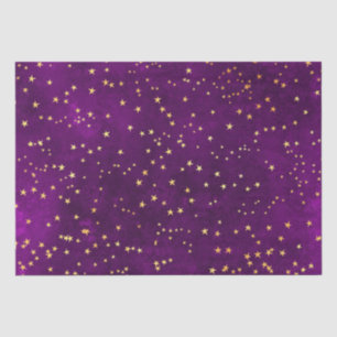 Celestial Purple & Yellow Starry Night Pattern Tissue Paper