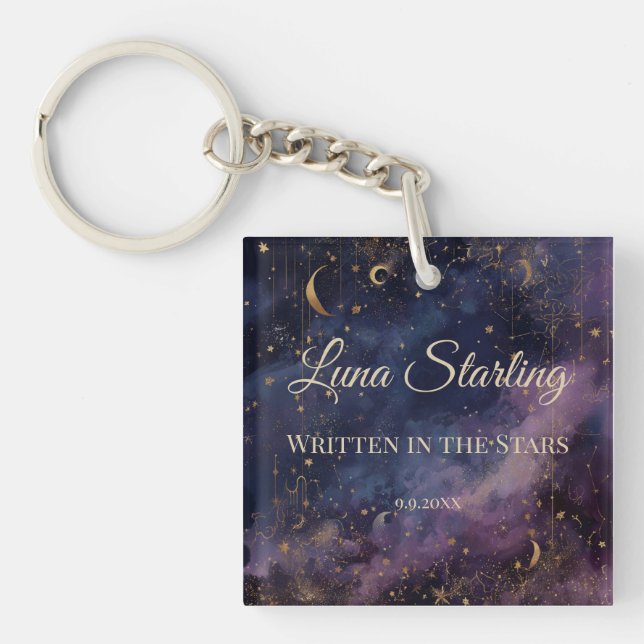 Celestial Quinceañera, custom Keychain (Front)